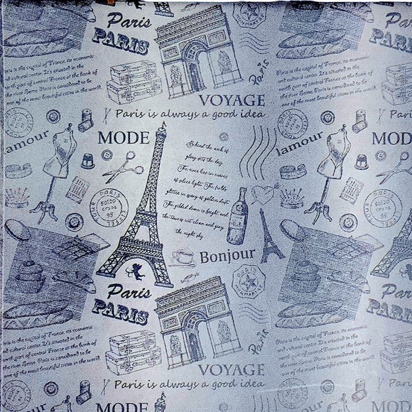 Paris Eiffel Tower French Shower Curtain Parisian Decor Black White 70 X 72 in - Picture 8 of 11